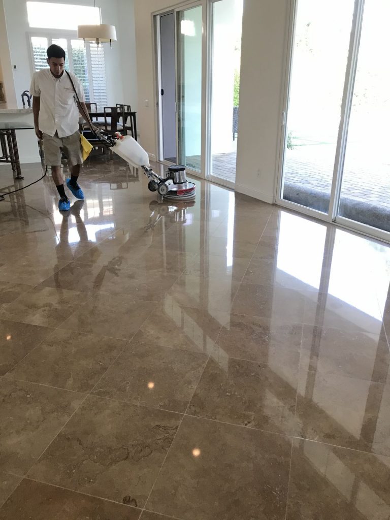 Mermer silim sonrası parlak zemin