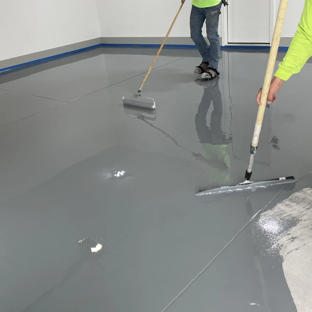 Beton zemine epoksi uygulama detayı, kimyasal dirençli yüzey